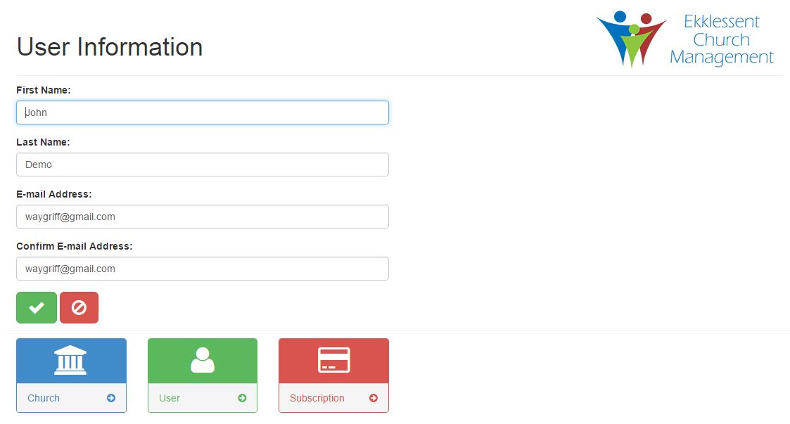 User details page.