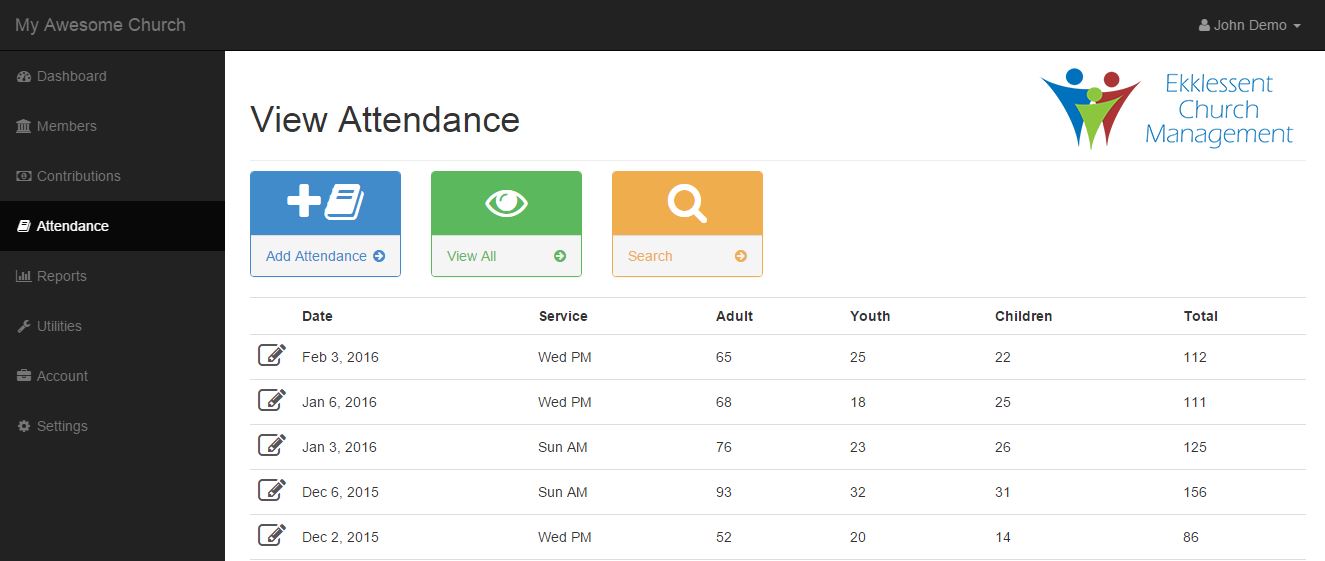 Attendance section.