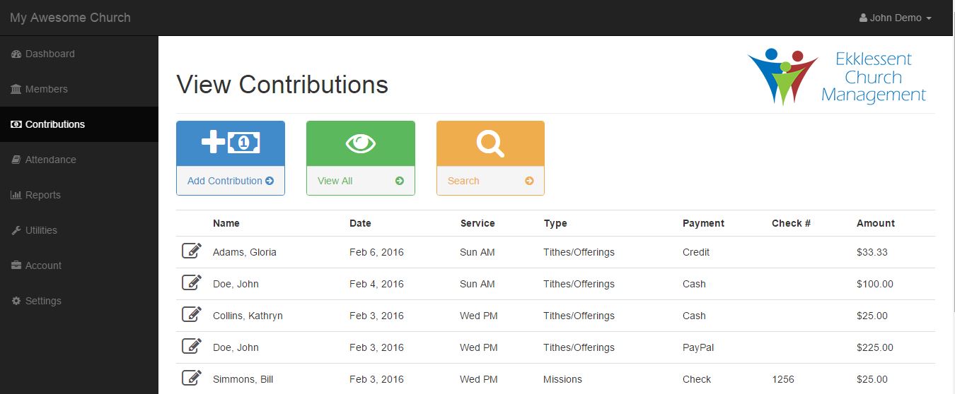 Contributions page.