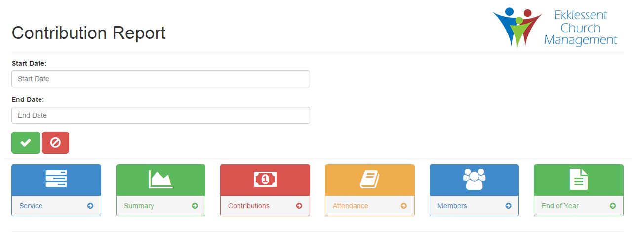 Contribution report action area.