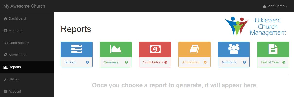 Reports page.