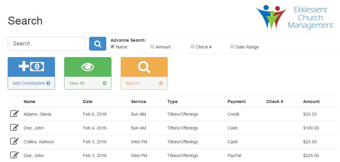 Search contribution page.