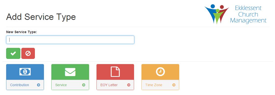 Add service type page.