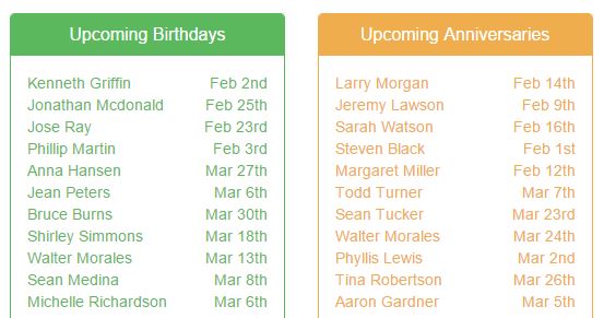 Upcoming Dates