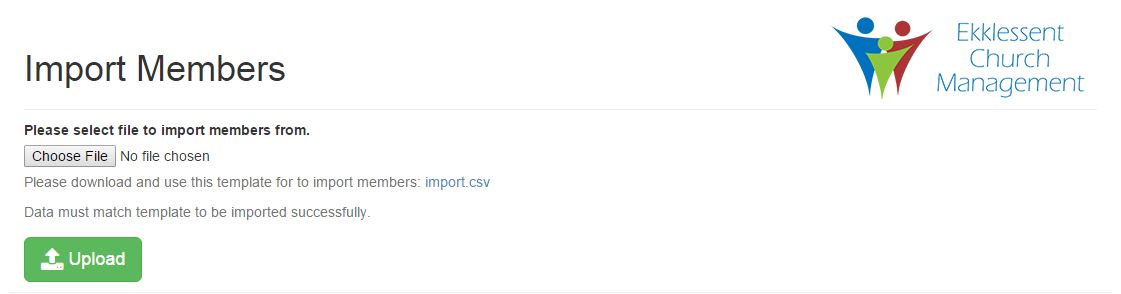 Import members page.