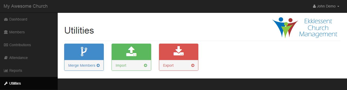 Utilities page.