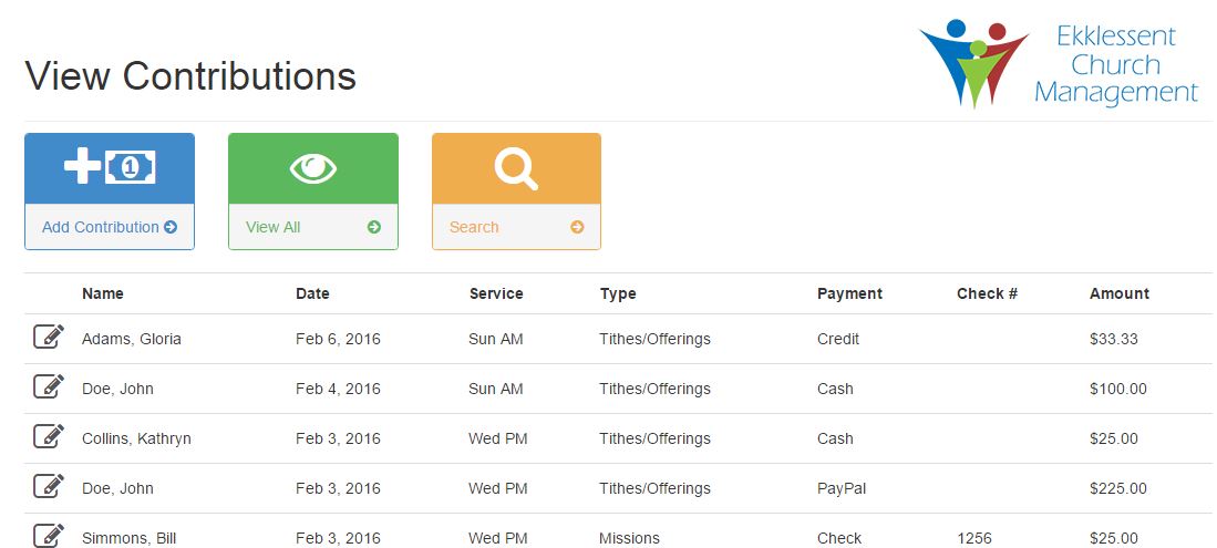 View all contributions page.