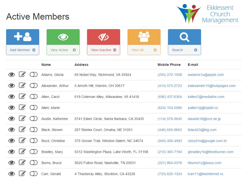View active members.