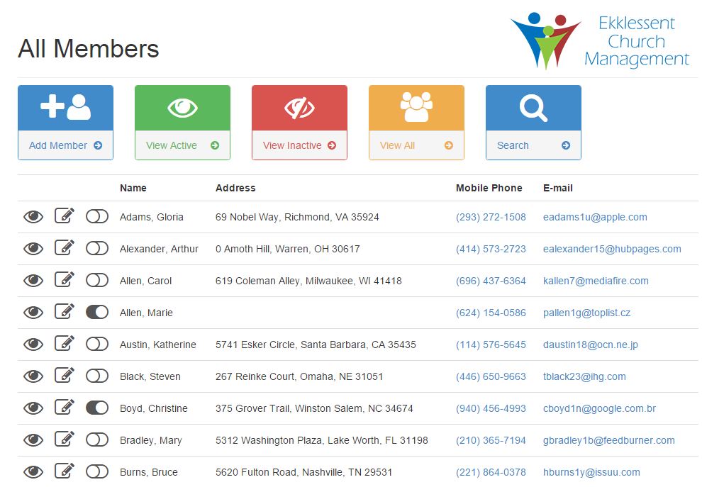 View all members page.